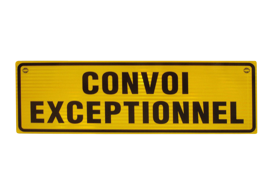 Plaque de signalisation pour CONVOI EXCEPTIONNEL double face